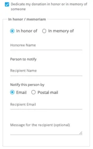 giving in memory